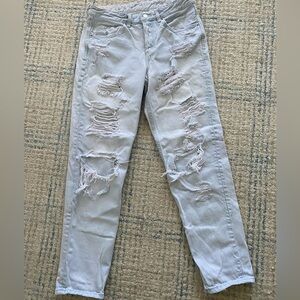 Light wash ripped boyfriend jeans
